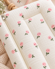 Muslin Carry Bed/Nest - Rose Tulip